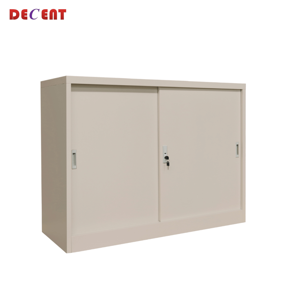 ตู้เอกสารเหล็กบานเลื่อน DECENT รุ่น M1-4 สีครีม ทึบเตี้ย 120 ซม.